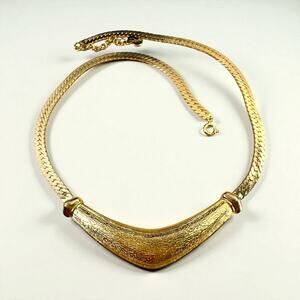 Christian Dior Necklace 16"-17” Choker Gold Plate Hang Tag Designer